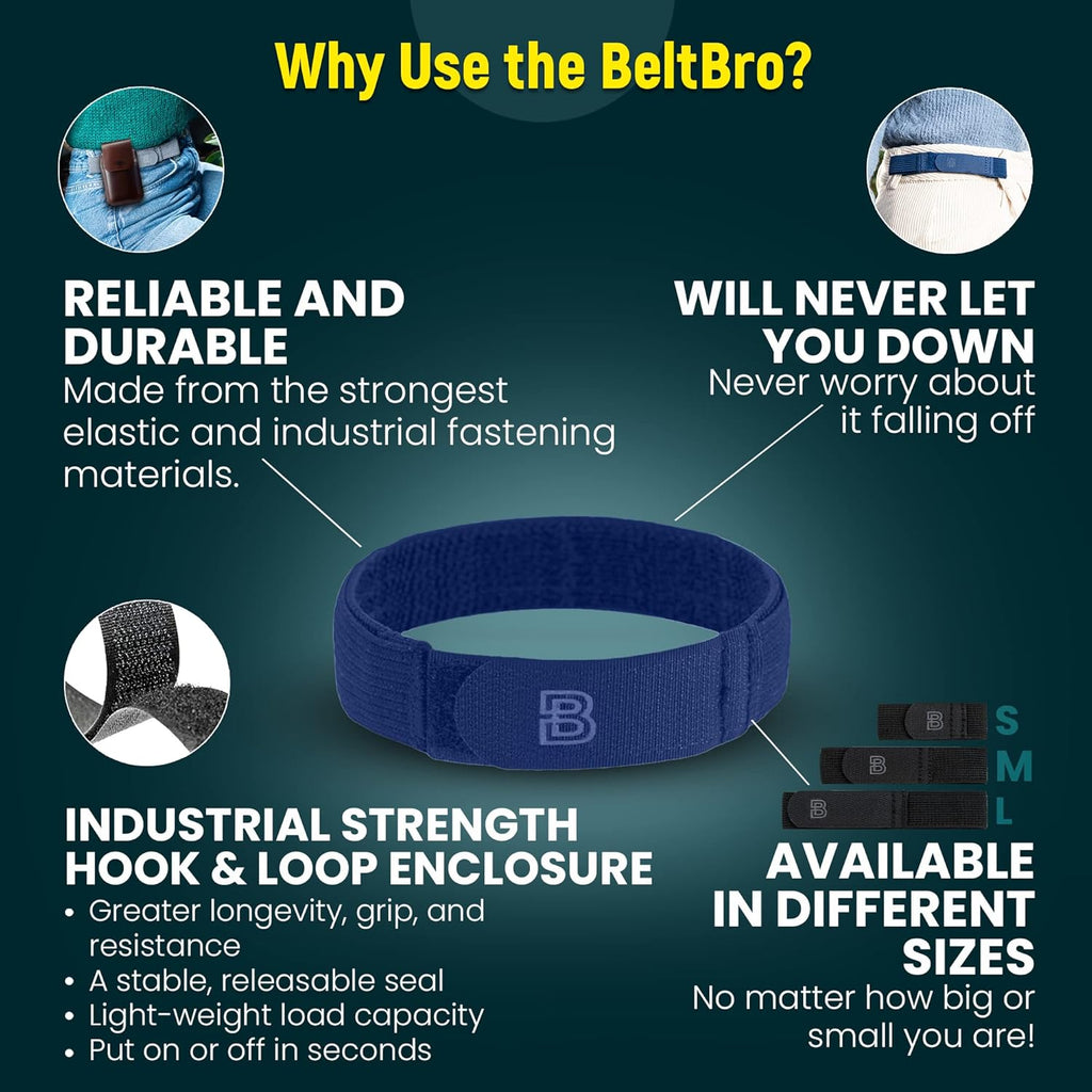 BeltBro For Women No Buckle Elastic Belt — Fits 1 Inch Belt Loops, Easy To Use