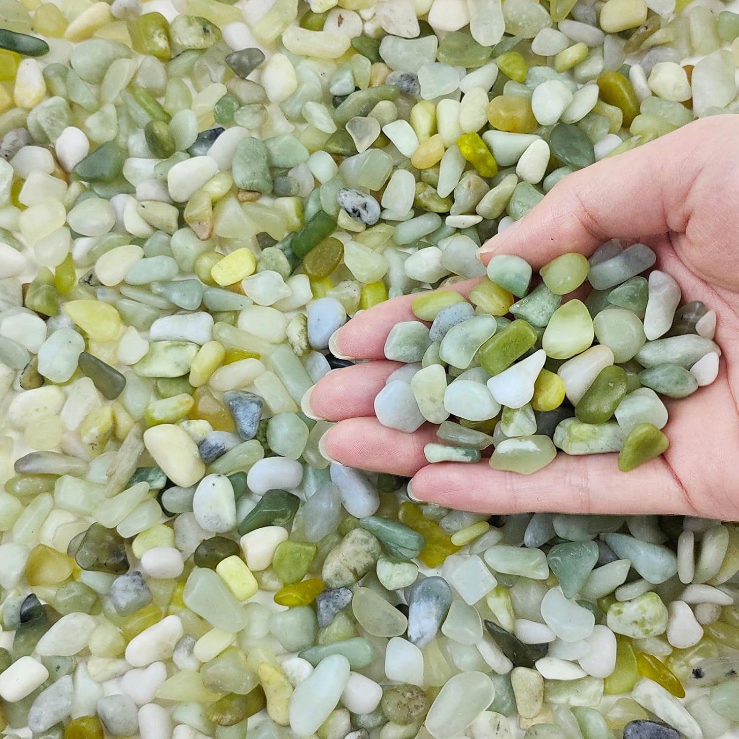 2 Lbs Jade Rocks For Plants Indoor, 3/8 Inch Small Pebbles For Indoor Plants, Decorative Rocks For Succulents Cactus Bamboo Vases Landscaping Drainage And Outdoor Garden Rocks