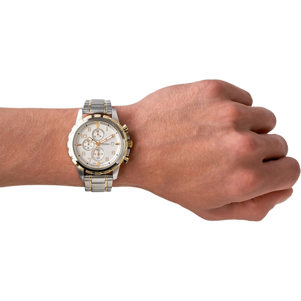 Fossil Men'S Watch, Dean Quartz Stainless Steel Chronograph Watch For Men