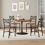 Mahancris Dining Chair Set Of 2, Rustic Wooden Kitchen Chairs With Backrest, Farmhouse Dining Chairs For Kitchen, Industrial Style Chair With Metal Frame, Easy Assembly, Rustic Brown Tbhr1001