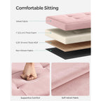 Songmics Mazie Collection - Storage Ottoman Bench, Foldable Foot Rest, 15 X 43 X 15 Inches, End Of Bed Bench, Storage Chest, Load 660 Lb, Living Room, Bedroom, Entryway, Jelly Pink Ulsf277R01