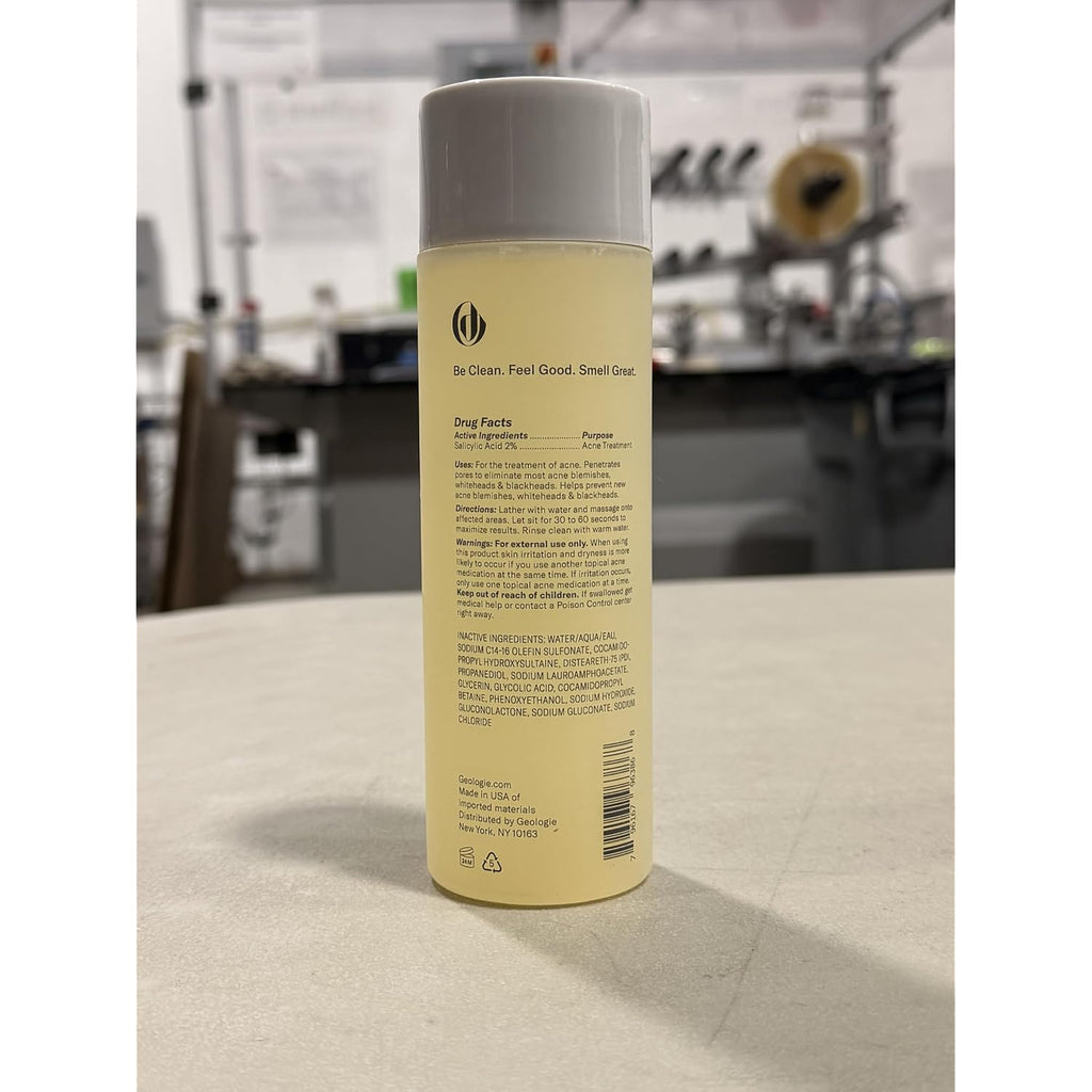 Geologie Acne Control Body Wash | Exfoliating Aha + Bha Cleanser For Men & Women | Reduces Bacne & Body Breakouts | Salicylic Acid + Glycolic Acid | 8.4 Fl Oz