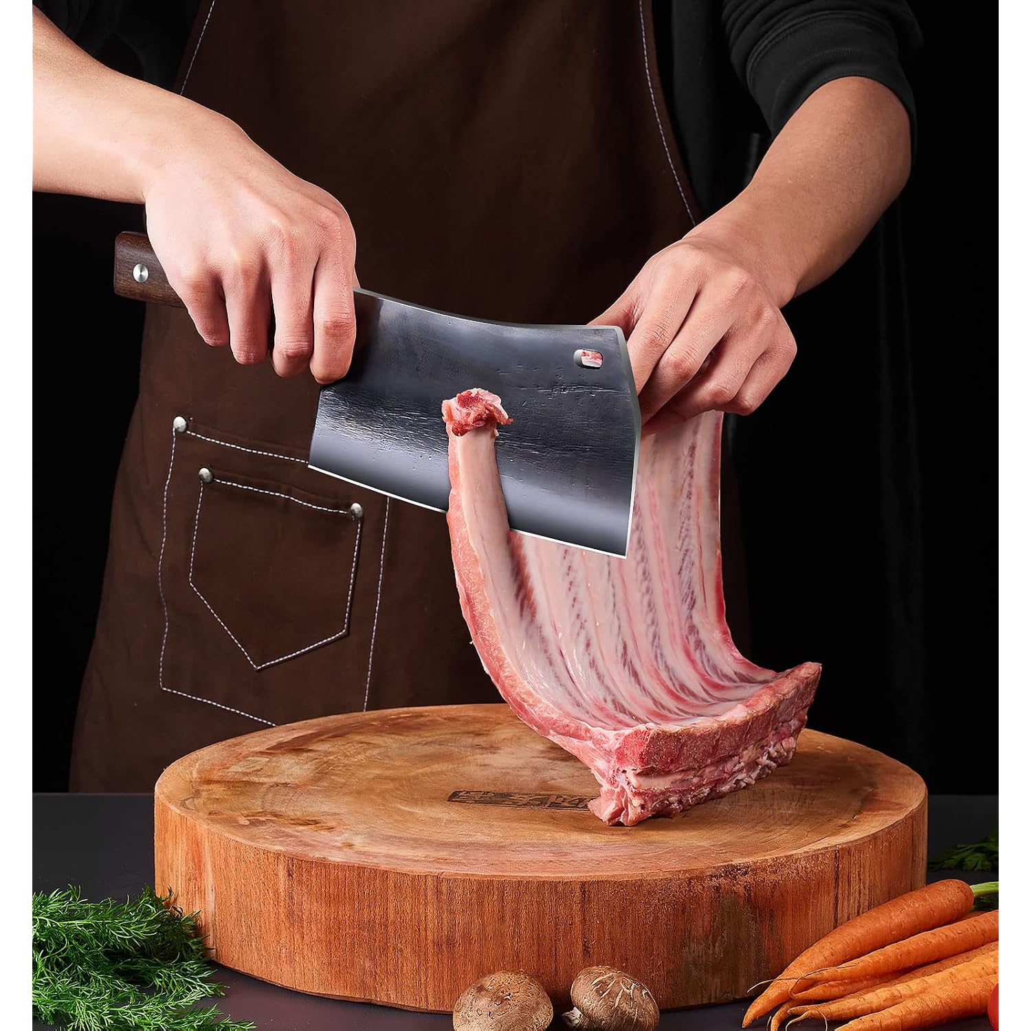 7.5″ Cleaver Knife, Chef’S Knives – Hand Forged, German High Carbon Stainless Steel Butcher Knife With Full Tang Handle For Home Kitchen & Restaurant