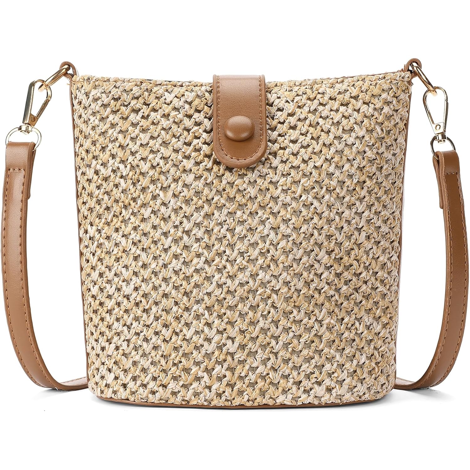 RNIEGA Small Straw Crossbody Bag for Women Woven Summer Shoulder Phone Purse Beach Handbag for Vacation
