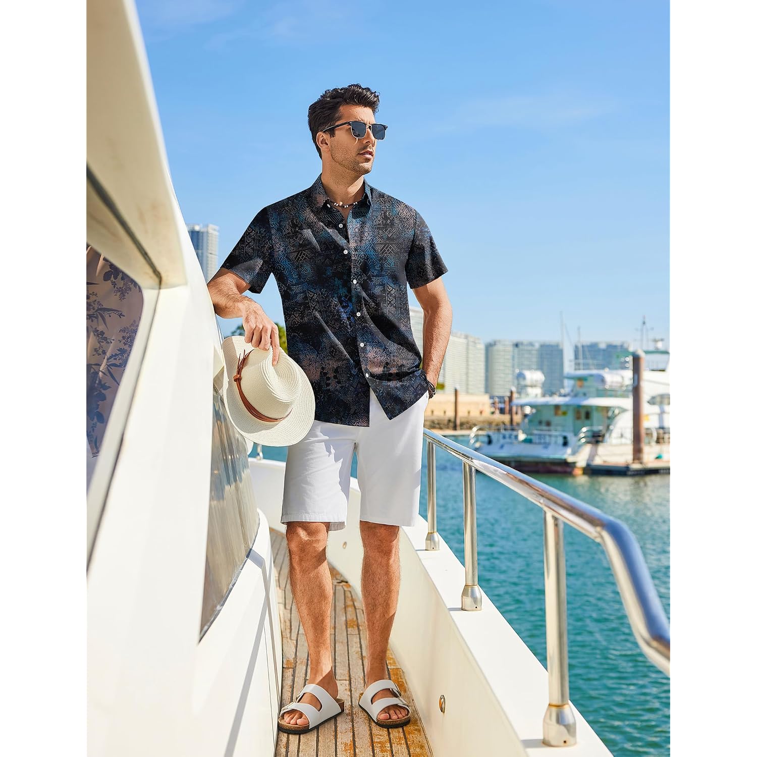 Coofandy Mens Hawaiian Shirt Short Sleeve Button Down Beach Vacation Shirt Retro Summer Tropical Shirts
