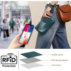 Womens Wallet Rfid Blocking Large Capacity Vegan Leather Double Zip Wristlet Wallet Card Holder Travel Ladies Clutch