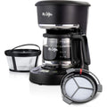 Mr. Coffee Programmable Coffee Maker 5 Cups With Auto Pause Glass Carafe Compact Design Black