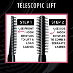 L'Oreal Paris Telescopic Lift Mascara, Lengthening And Volumizing Eye Makeup, Lash Lift With Up To 36Hr Wear, Washable, Blackest Black, 0.33 Fl Oz