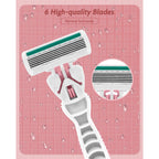 Razors for Women Sensitive Skin, 6 Blades Women’s razors for Shaving, including 1 Travel Razor for Women with 12 Blade Refills