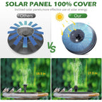 Mademax Upgraded Solar Fountain With 4 Easy Install Nozzle And Fixer, Solar Powered Fountain Pump For Bird Bath, Garden, Pond, Pool, Fish Tank, Outdoor