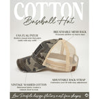 Funky Junque Trucker Hat For Women - Distressed Western Camo Baseball Cap, Mesh Adjustable Trendy