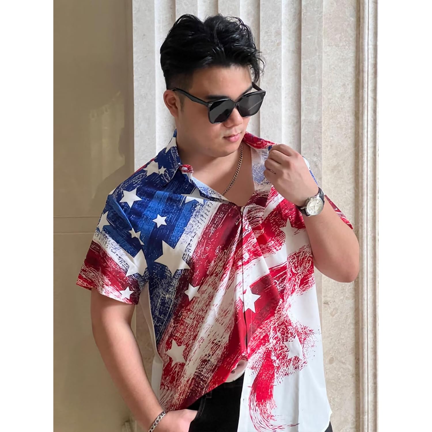 Bowling Shirts For Men Print Short Sleeve Regular Fit Hawaiian Casual Button Down Beach Shirts
