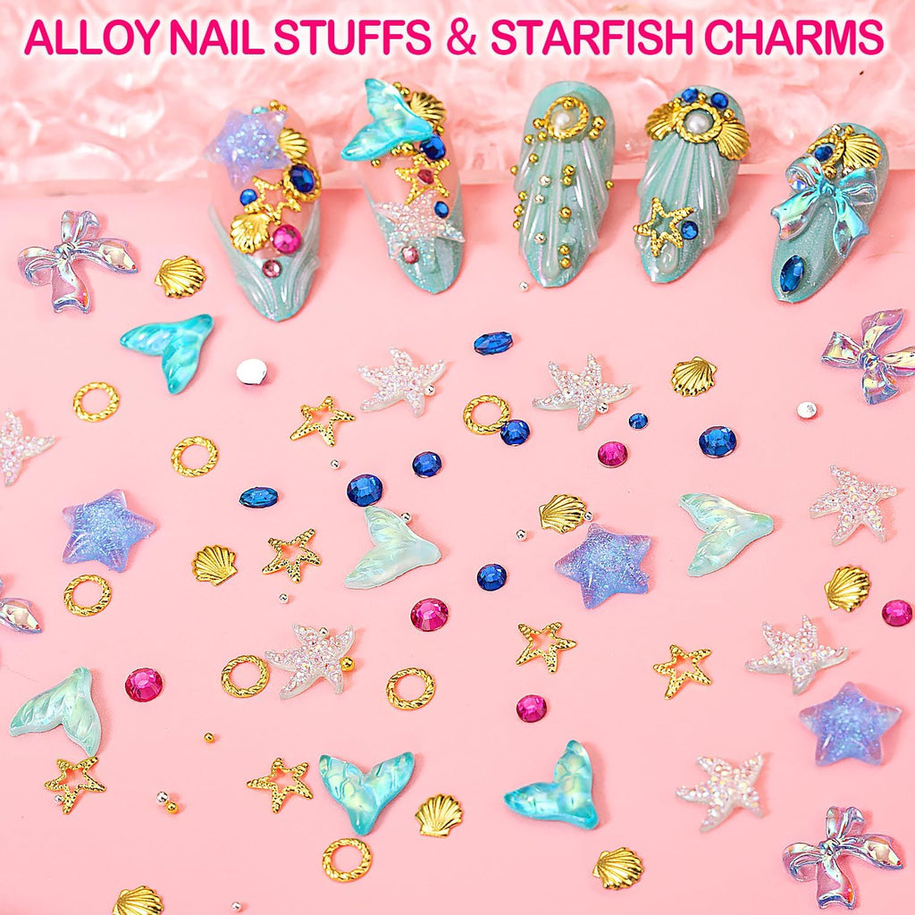 8000pcs 3D Nail Charms and Nail Gems, Cute Nail Rhinestones and Charms Y2K for Nails Nesign, Variety Butterfly Bow Moon Star Flower Junk Case Charms Gold Pearls Nail Jewels for Nail Art Decorations