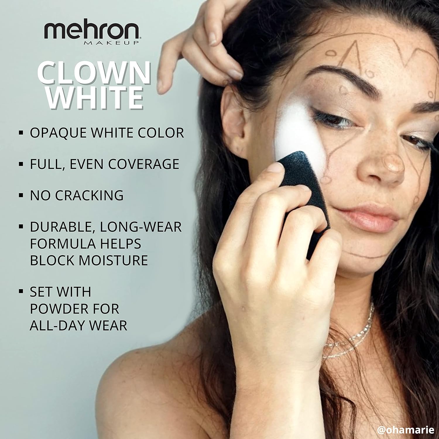 Mehron Makeup Clown White Professional Face Paint Cream Makeup | White Face Paint for Stage, Film, Cosplay, & Mime | Halloween Clown 2.25 oz (65g) | Made in the USA
