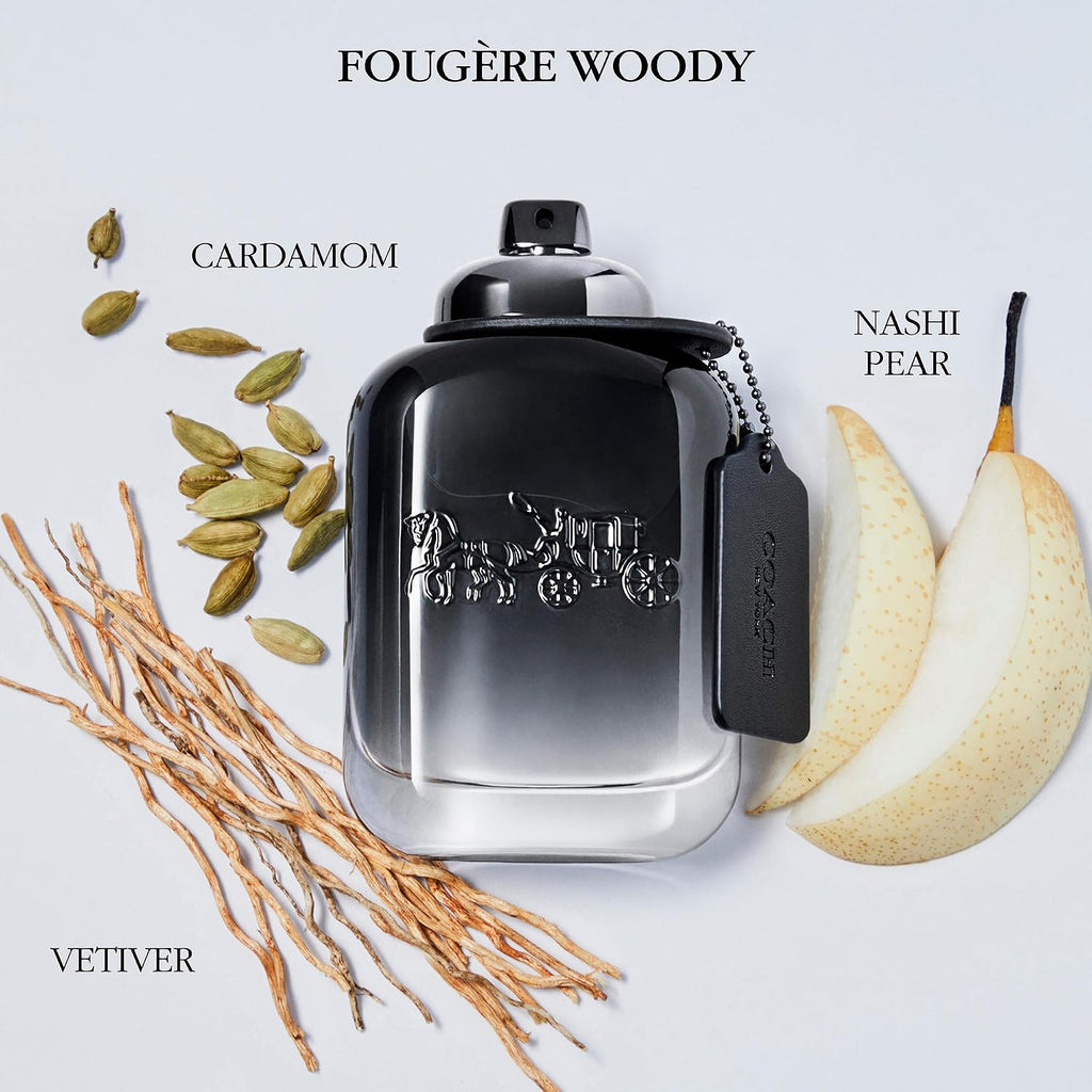 Coach For Men Eau De Toilette - Men'S Fragrance - Fougere Woody - With Notes Of Pear Nashi, Cardamom & Vetiver