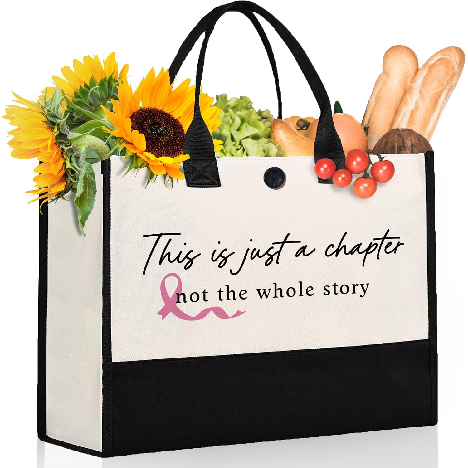 Baubledazz Breast Cancer Gifts For Women, Large Capacity Tote Bag, Breast Cancer Awareness Accessories, Ovarian Cancer Care
