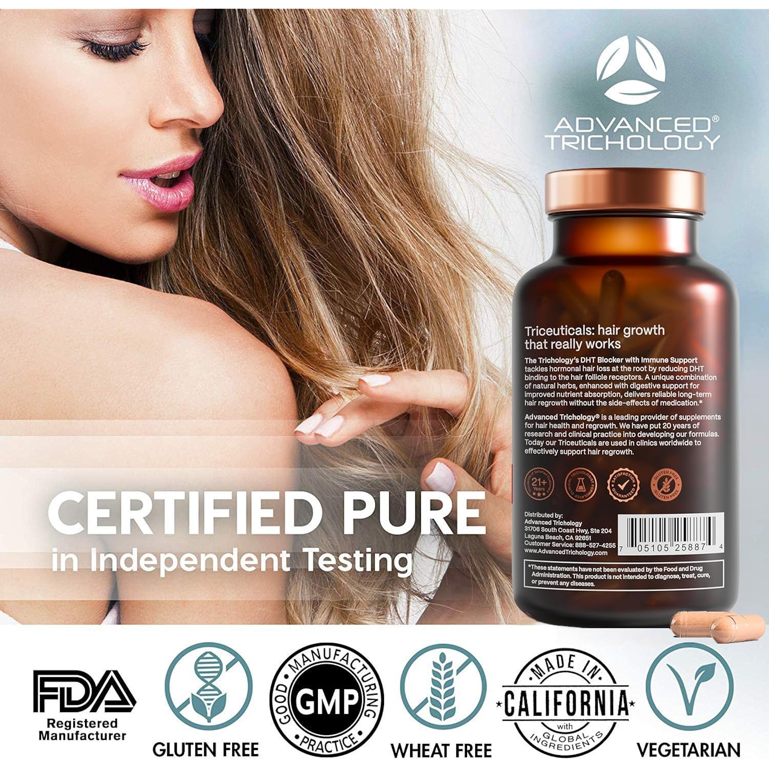 DHT Blocker - Hair Growth Supplement for Genetic Thinning for Men and Women | Approved* by American Hair Loss Association | Guaranteed, Backed by 20 Years of Experience in Hair Loss Treatment Clinics
