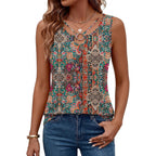 LOMON Womens Summer Tank Tops Sleeveless Shirts V Neck Casual Tee Cut Out Ring Keyhole Tanks Camisole Blouse