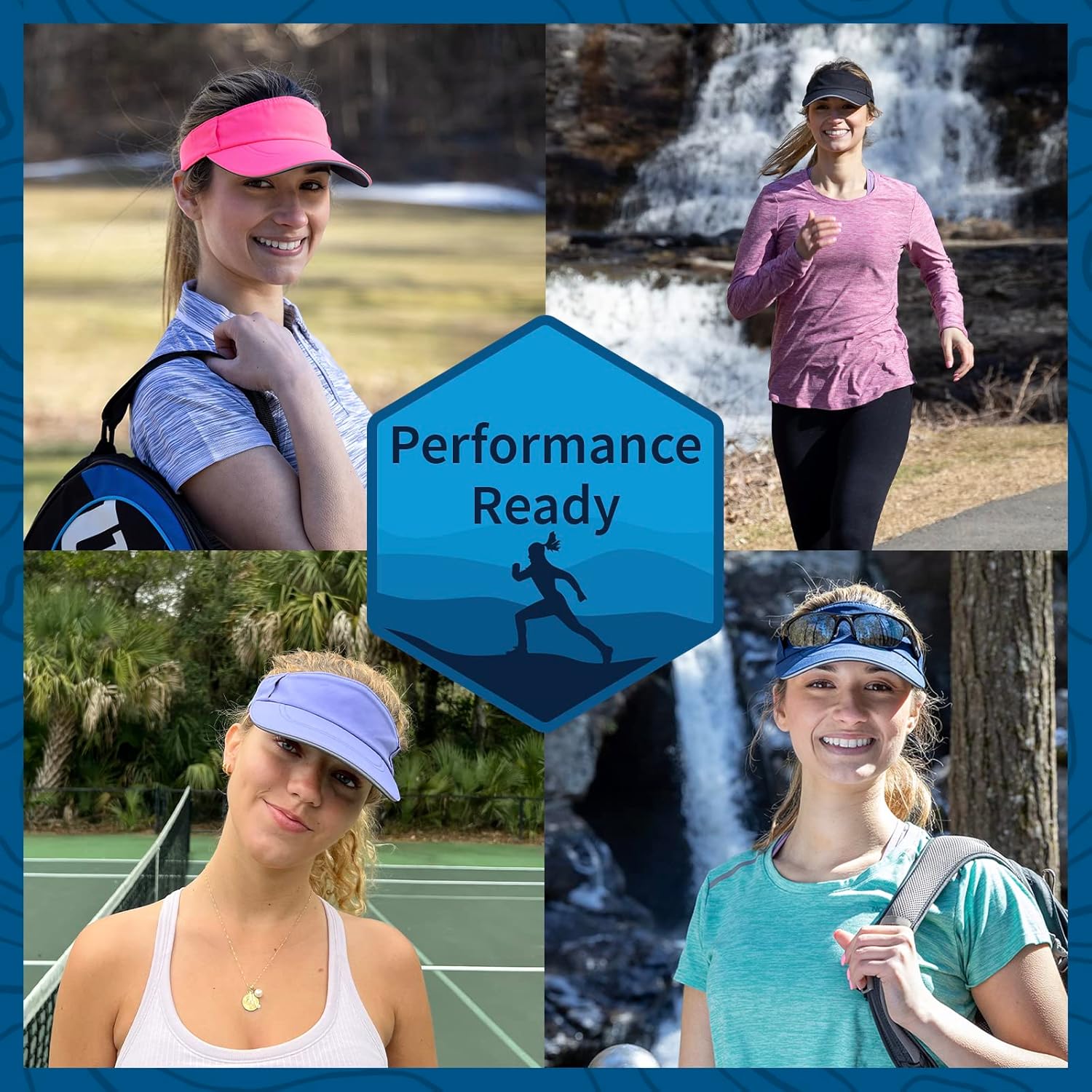TrailHeads Sun Visor Hat for Women - Recycled Running Visors for Women - Tennis, Golf, Softball, Summer - Women's Visors