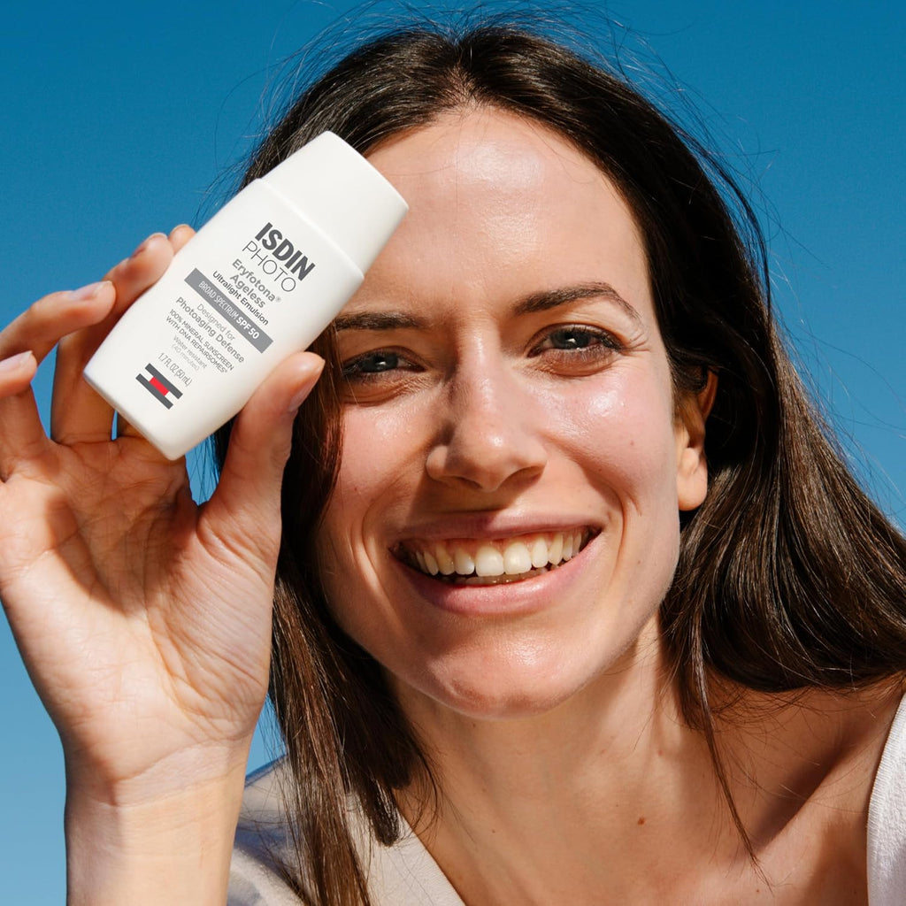 Isdin Eryfotona Ageless Tinted Mineral Sunscreen Spf 50, Anti-Aging Face Sunscreen With Zinc Oxide, Dna Repairsomes & Vitamin E, Universal Tint No White Cast, Dermatologist Recommended