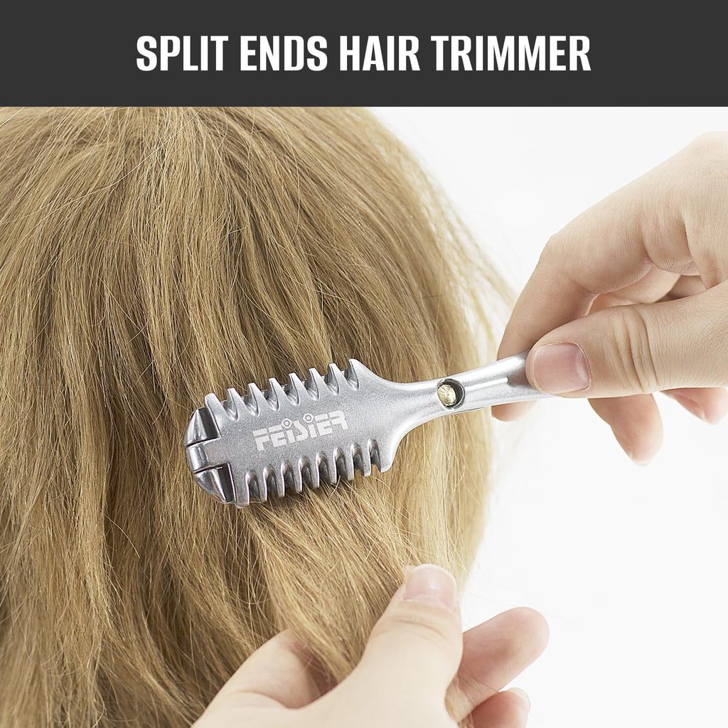 Aluminum Double-Edge Hair Thinning Razor Comb With 10Pcs Blades,Hair Texturizing Cutting Razor Comb For Thin And Thick Hair Trimming And Styling