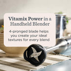 Vitamix 5-Speed Immersion Blender 3-Piece Bundle With Whisk Attachment And Storage Case, Professional-Grade Hand Blender With 625-Watt Motor And Stainless-Steel Blade, Stainless Steel/Black