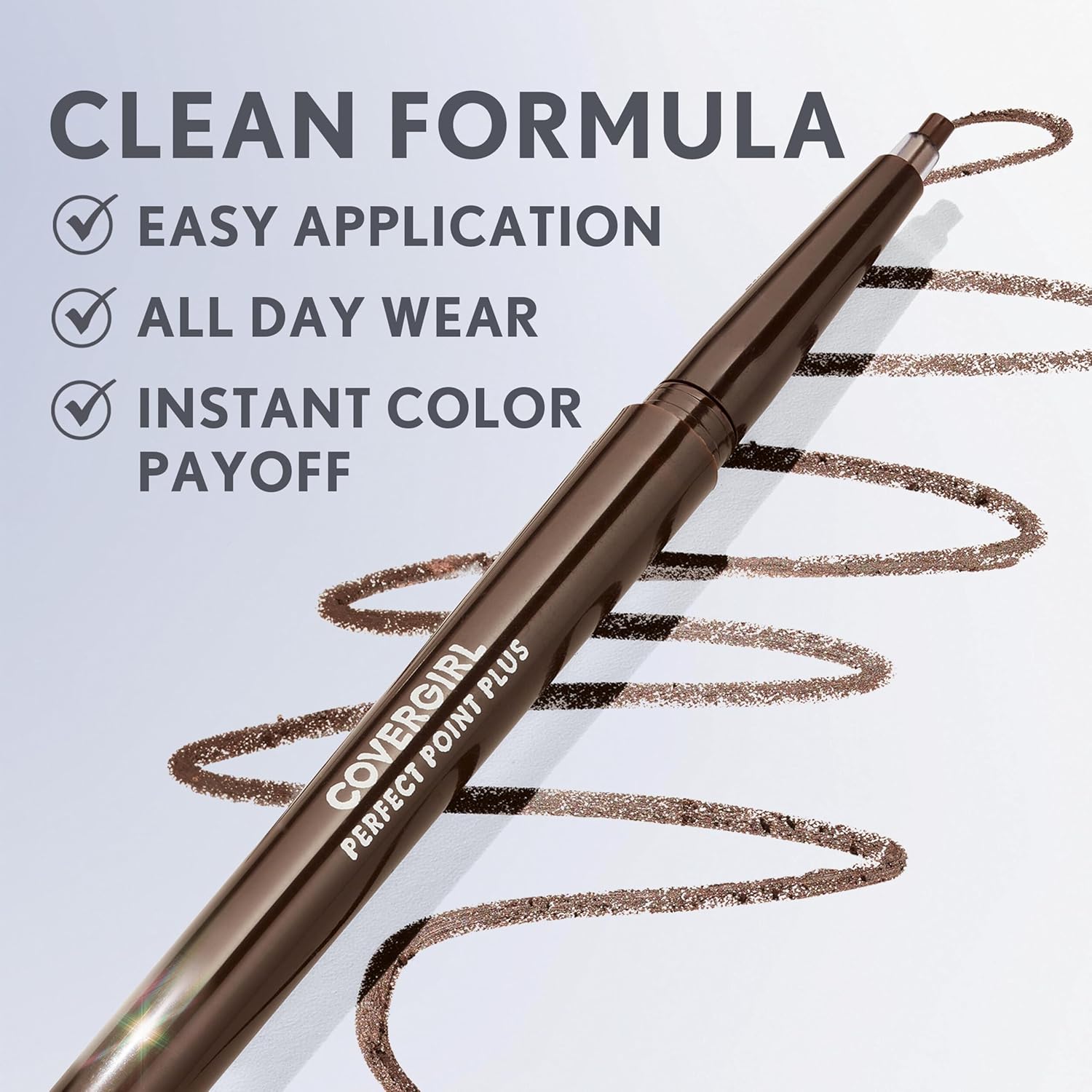 COVERGIRL Perfect Point Plus Eyeliner Pencil, Black Onyx Pack of 1, Long-Lasting, Versatile Black Eyeliner, Soft Smudging Tip, No Sharpening Needed