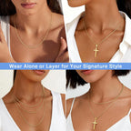 Jewlpire 1.3mm Box Chain 14K Gold Plated 925 Sterling Silver Chain Necklace for Women, Thin & Sturdy Womens Chains Necklace 14 16 18 20 22 24 26 Inches