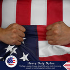American Flag 3X5 Ft For Outside, Heavy Duty Us Flag For High Wind Outdoor | Heavy Duty Nylon, Fade Resistant And Waterproof Usa Flag With Embroidered Stars, Sewn Stripes, Brass Grommets