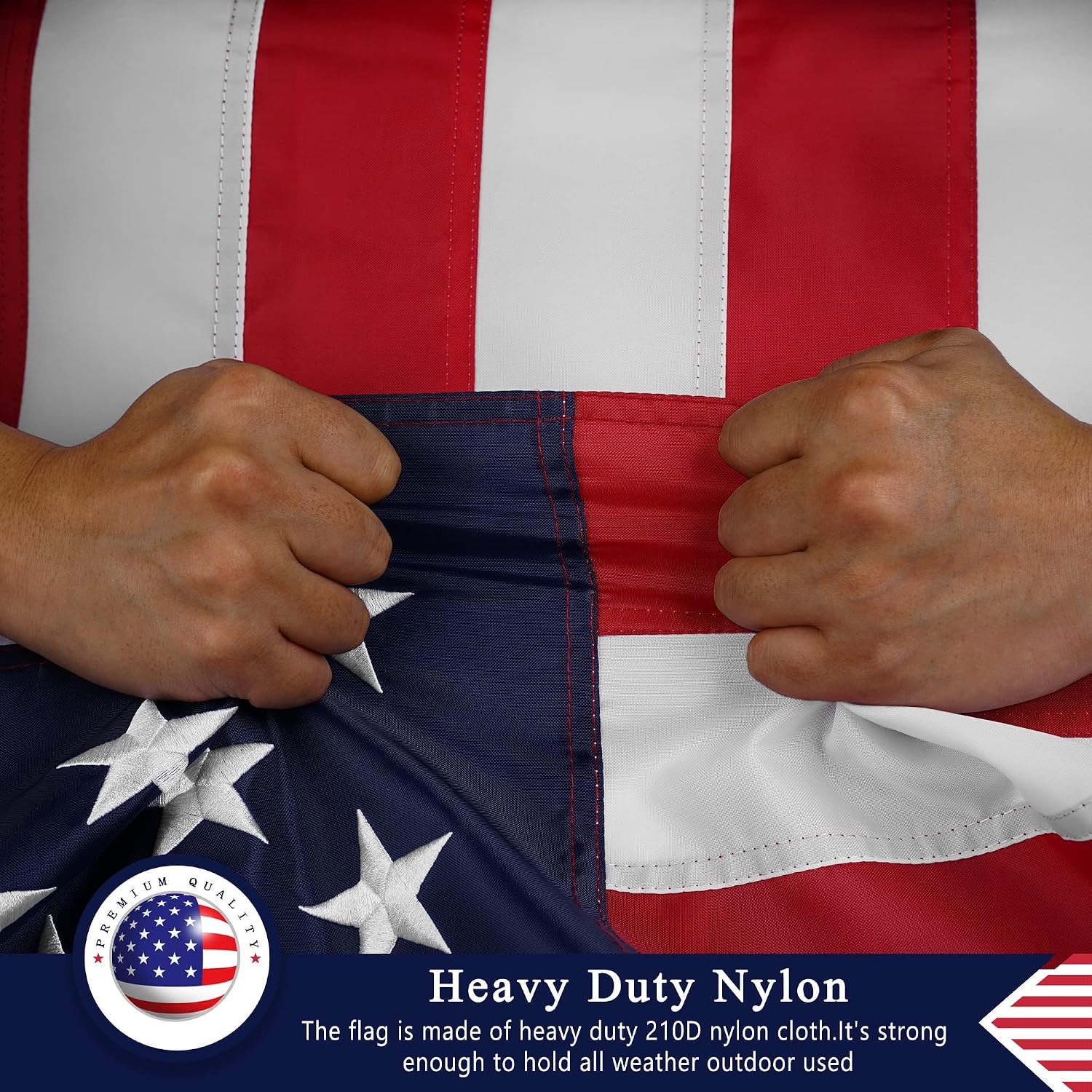 American Flag 3X5 Ft For Outside, Heavy Duty Us Flag For High Wind Outdoor | Heavy Duty Nylon, Fade Resistant And Waterproof Usa Flag With Embroidered Stars, Sewn Stripes, Brass Grommets