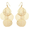 Bohemian Boho Filigree Leaf Chandelier Dangle Earrings for Women – Handcrafted Delicate – 14K Gold Plated – Lightweight