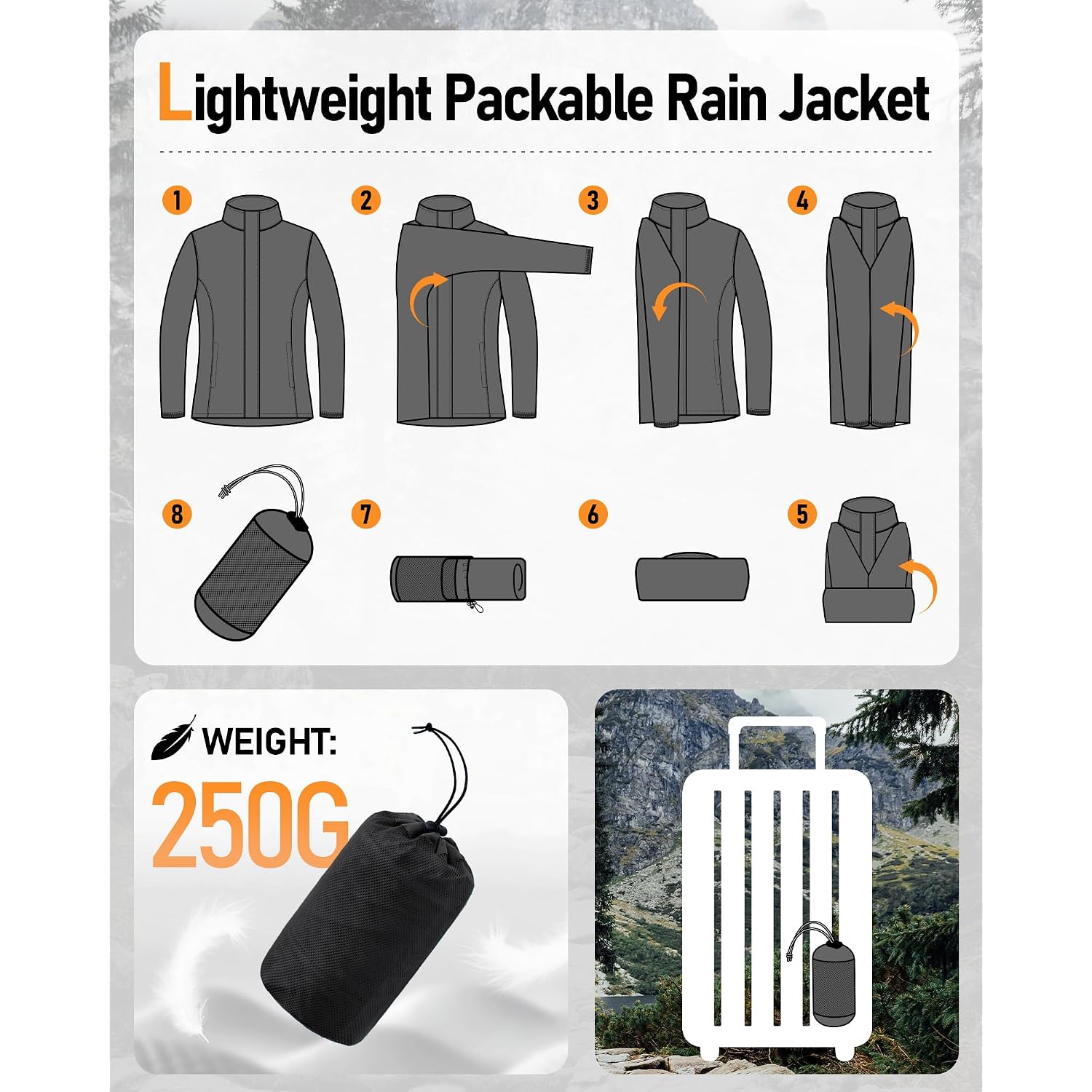Outdoor Ventures Women'S Rain Jacket Lightweight Packable Waterproof Rain Coat With Hood For Travel Golf Hiking Windbreaker
