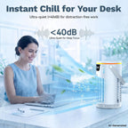 Portable Air Conditioners, Ac Fan Mini Evaporative Air Cooler 1200Ml With Ice Cooling Mist Personal Air Conditioner Quiet For Bedroom, Home Office Desk (White)
