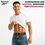 Reebok Men'S Boxer Briefs - 4 Pack 6'' Inseam Stretch Performance Underwear Quick Dry Moisture Wicking Boxers | Athletic Stretch Performance Moisture-Wicking Fabric, No Fly Pouch, Tag-Free Waistband