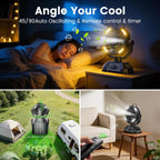 Xap Portable Misting Fan Rechargeable For Hot Weather - 9-Inch Oscillating Camping Fan With Usb Battery As Power Bank, 4 Mist Cooler, 7L Bucket For Outdoor/Camping/Patio/Golf (Black)