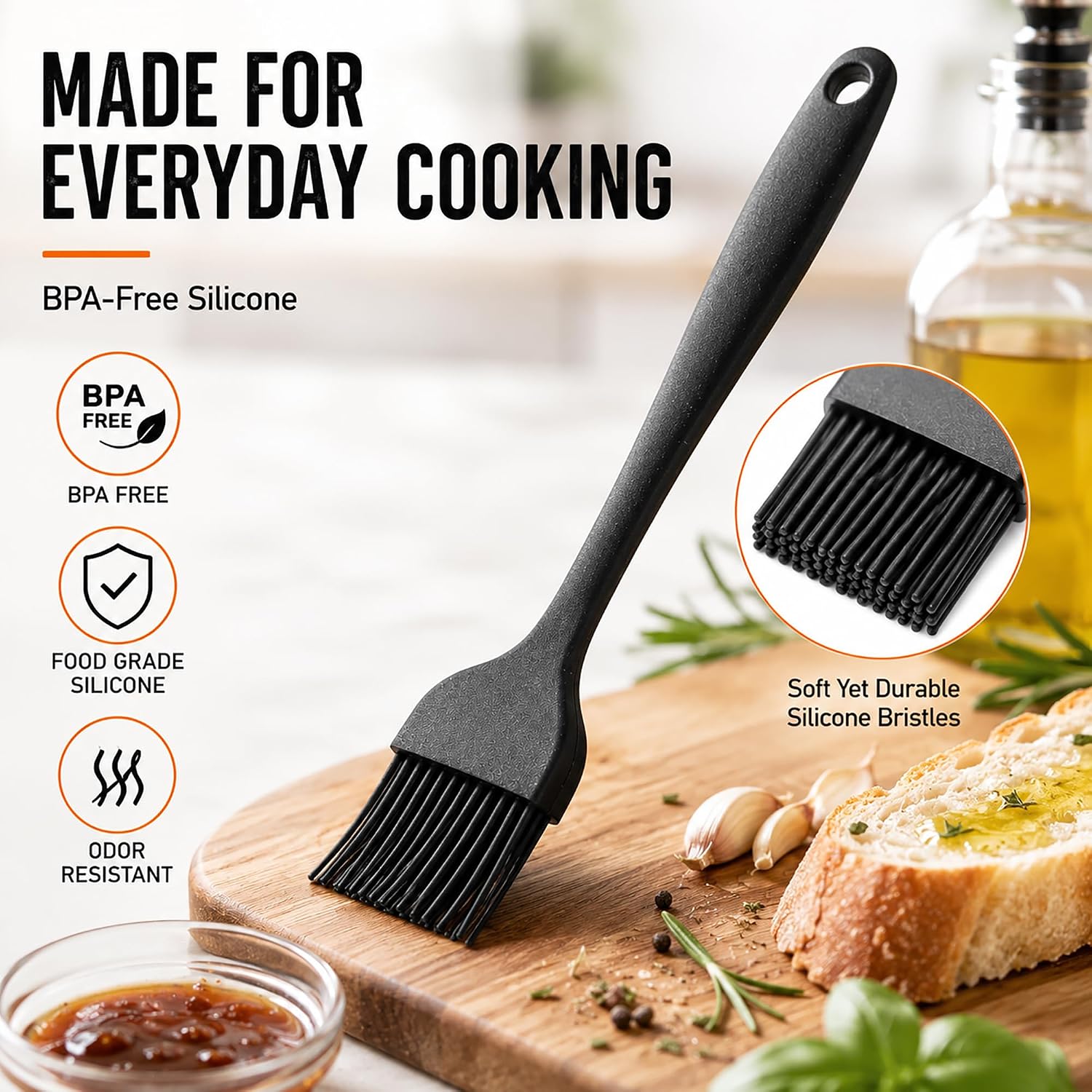 Silicone Basting Pastry Brush For Baking Cooking Bbq Grill Spread Oil Butter Sauce 2 Pack