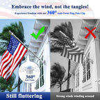 Phitric Flag Pole, Tangle Free Spinning Stainless Steel Rustproof Flagpole For 3X5 Sports Fan Outdoor Flags For Outside House (Silver, 5Ft, Without Bracket)