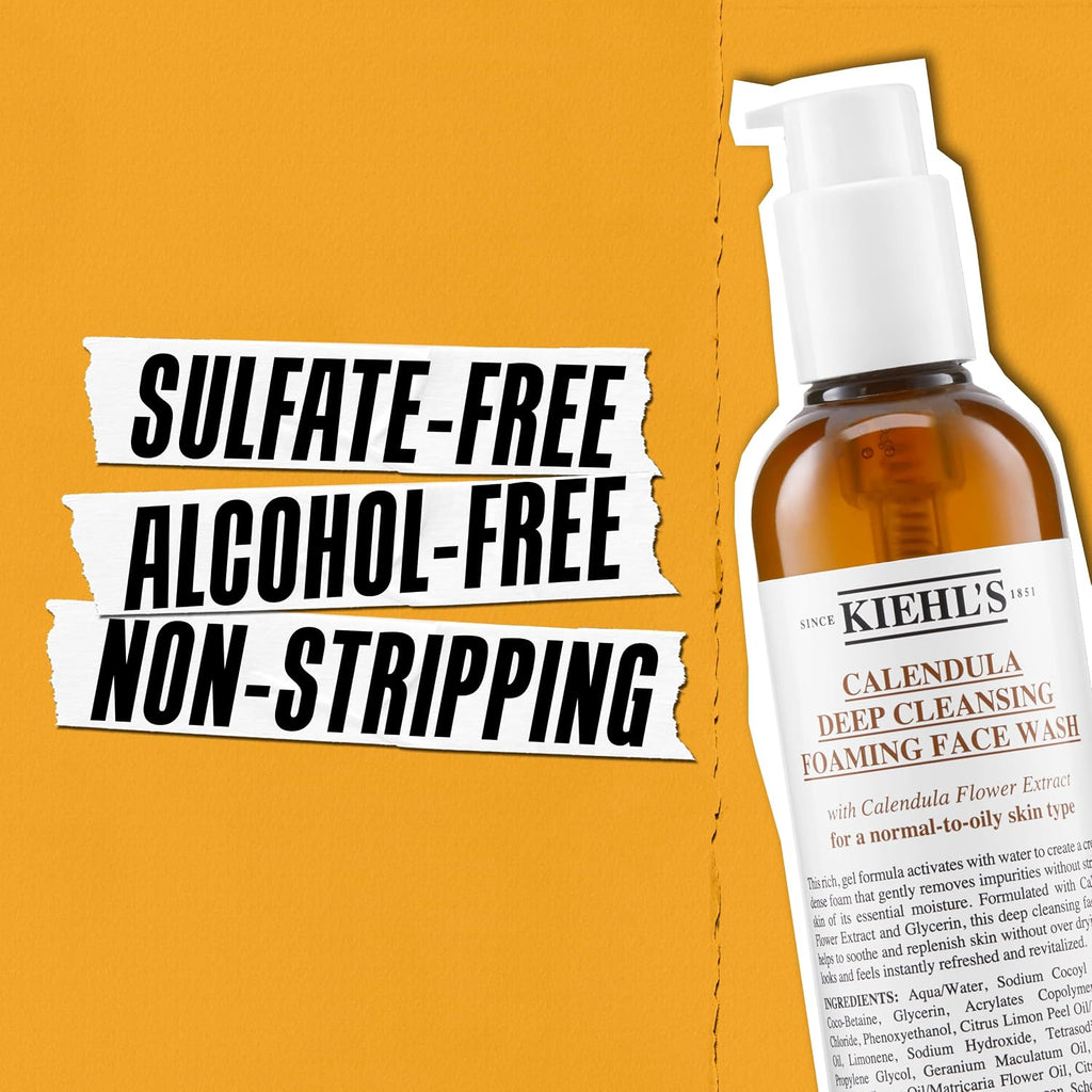 Kiehl'S Calendula Deep Cleansing Face Wash, Balances Skin While Gently Removing Impurities, Soothing And Refreshing, Boosts Moisture Barrier For Soft-Feeling Skin, Paraben And Sulfate Free