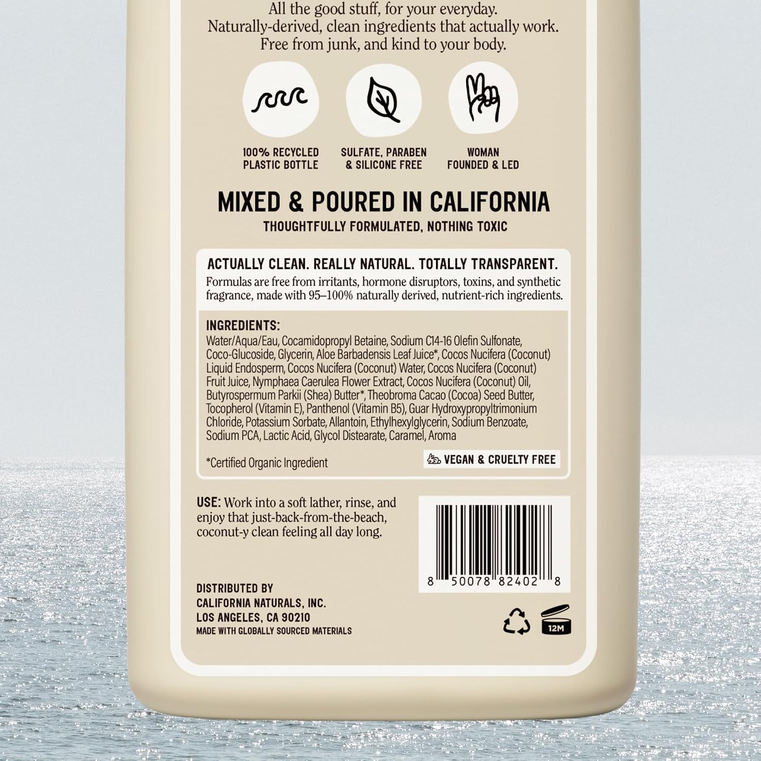 California Naturals Classic Clean Toasted Coconut Body Wash 2-Pack, Coconut Oil, Shea Butter & Aloe, Naturally Scented, Sulfate, Paraben & Silicone Free, 20 Oz