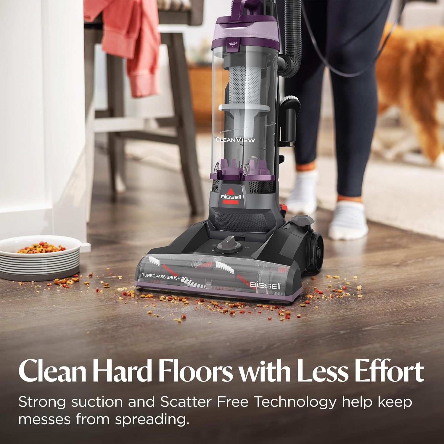 Bissell Cleanview Upright Vacuum With Pet Hair Brush Roll, Powerful Suction, Pet Hair Tools, Large Dirt Container, 4438