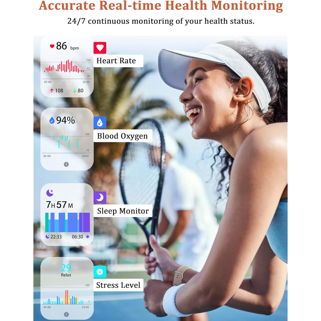 Lodimeke Smart Watch, Alexa Built-In, Answer/Make Calls 44Mm Smartwatch Women Men, 1.83" Sports Watch Ip68 Waterproof, Heart Rate Spo2 Sleep Stress Monitor, Step Counter Watch For Android & Ios Phone