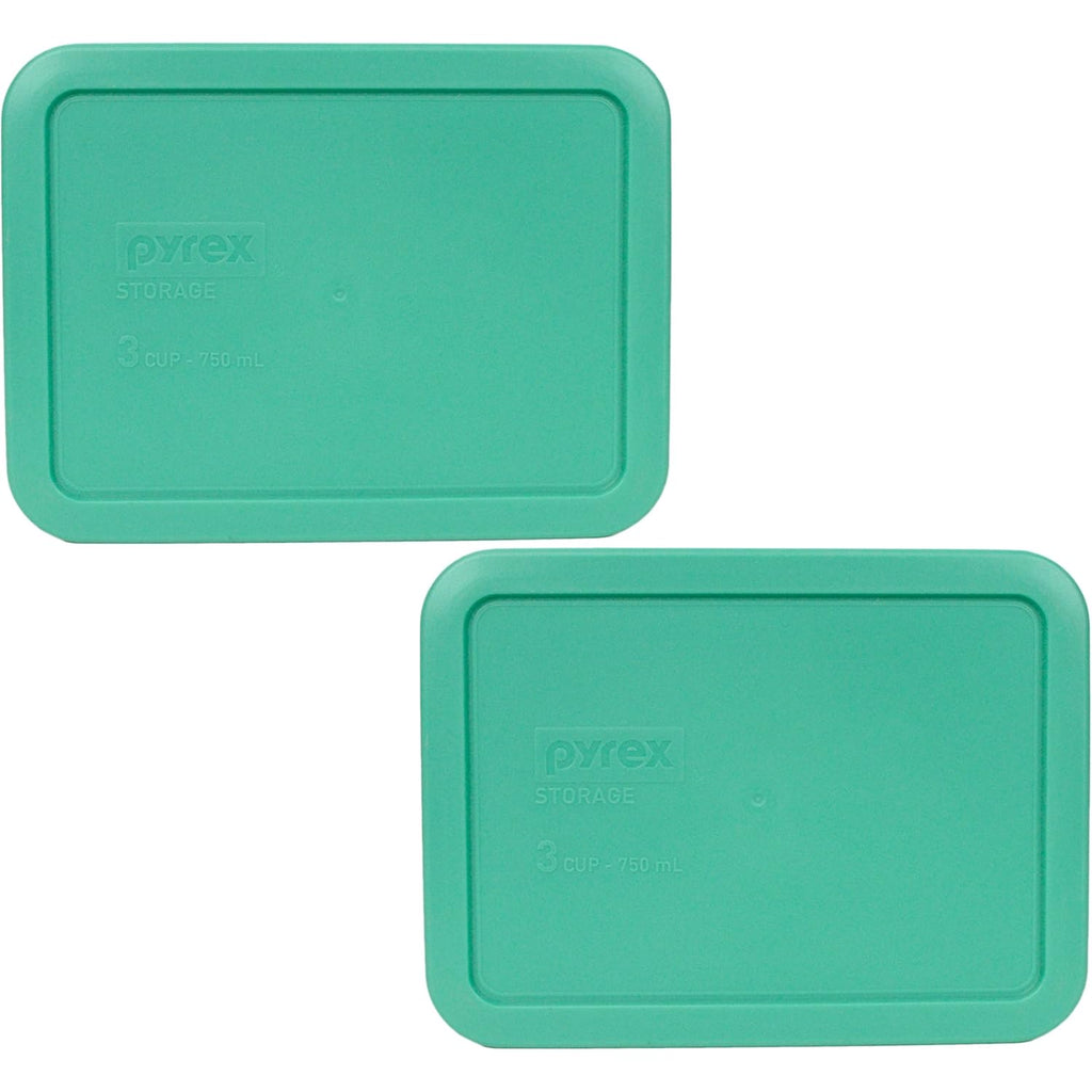 Pyrex 7210-PC 3-Cup Light Green Food Storage Replacement Lid (2-Pack) - Made in USA