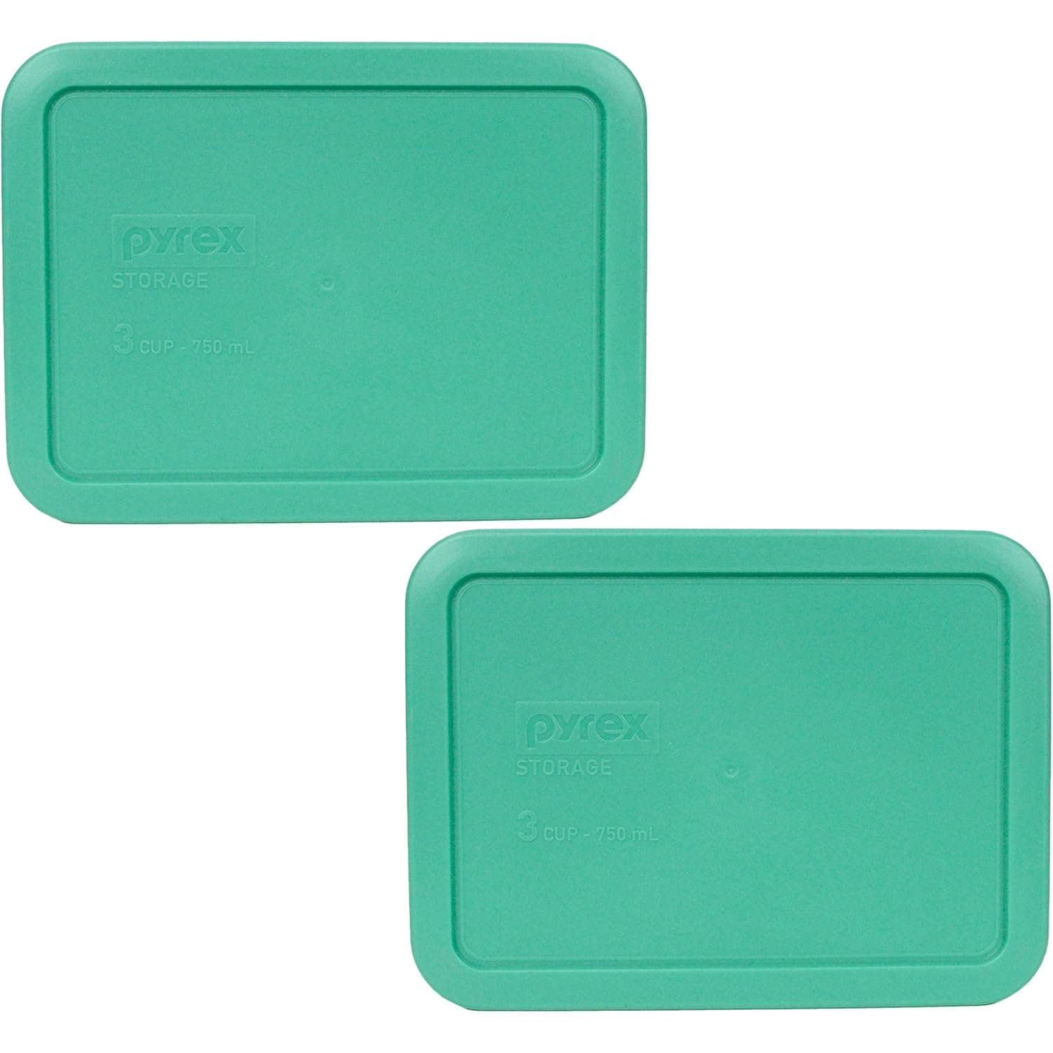 Pyrex 7210-PC 3-Cup Light Green Food Storage Replacement Lid (2-Pack) - Made in USA