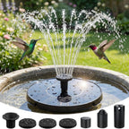 Solar Bird Bath Fountain – 2026 Newly Upgraded 1.4W Solar Pump With 7 Nozzles And 4 Fixed Pipes, Floating & Free-Standing, Solar Fountain For Bird Bath, Garden, Pond, Pool, Outdoor