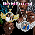 Custom Circle Chain with Picture, Photo Necklace for Men Women, Personalized Picture Pendant, Customized Memorial Gifts for Christmas Birthday Anniversary Family