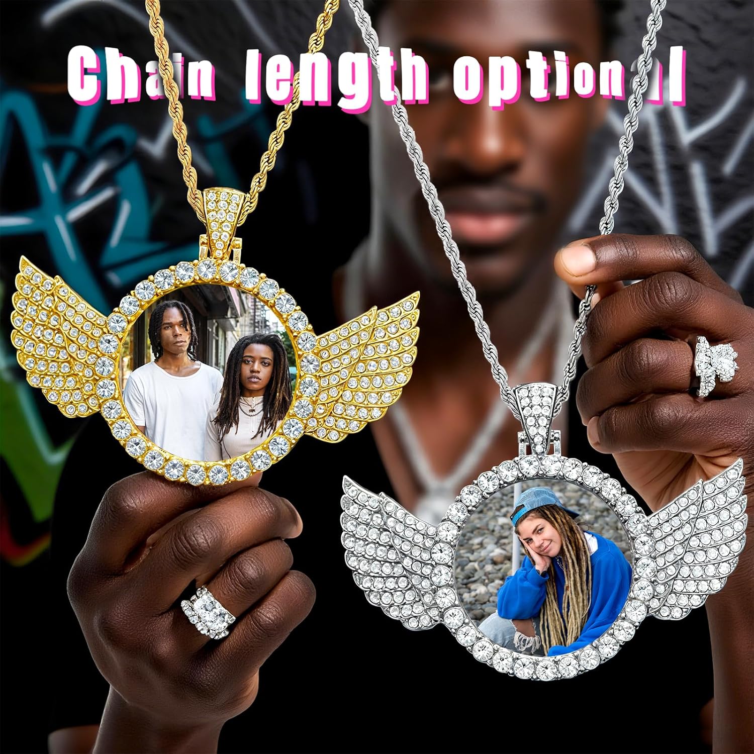 Custom Circle Chain with Picture, Photo Necklace for Men Women, Personalized Picture Pendant, Customized Memorial Gifts for Christmas Birthday Anniversary Family