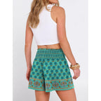 Shorts for Women Summer Casual High Smocked Waist Wide Leg Lounge Comfy Baggy Shorts 2026 Beach Vacation Clothes