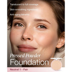 Mineral Fusion Pressed Powder Foundation - Matte Finish Face Powder For Fair Skin With Peachy Undertones - Age Defying Foundation Makeup - Talc Free, Hypoallergenic, Cruelty-Free (Neutral 1)
