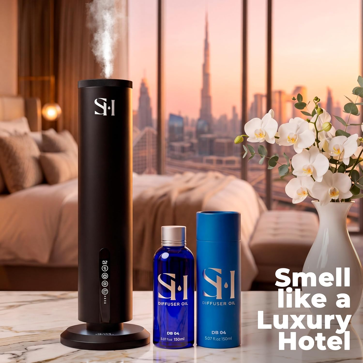 Inspired By 6-Star Hotel Dubai Db04 Hotel Scent Diffuser Oil | 5.07 Fl Oz (150 Ml) - Waterless Diffuser Oil Refill & Highly Concentrated Fragrance Oil, Diffuser Oil Scents, Hotel Oil Diffuser