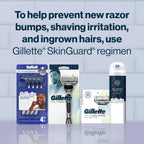 Gillette SkinGuard Razors for Men, 1 Razor Handle and 2 Razor Blade Refills, Designed for Men with Sensitive Skin, Razor Bumps, and Shaving Irritation